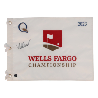 Viktor Hovland Signed 2023 Wells Fargo Championship Golf Pin Flag (Authentic Ink) at PristineAuction.com