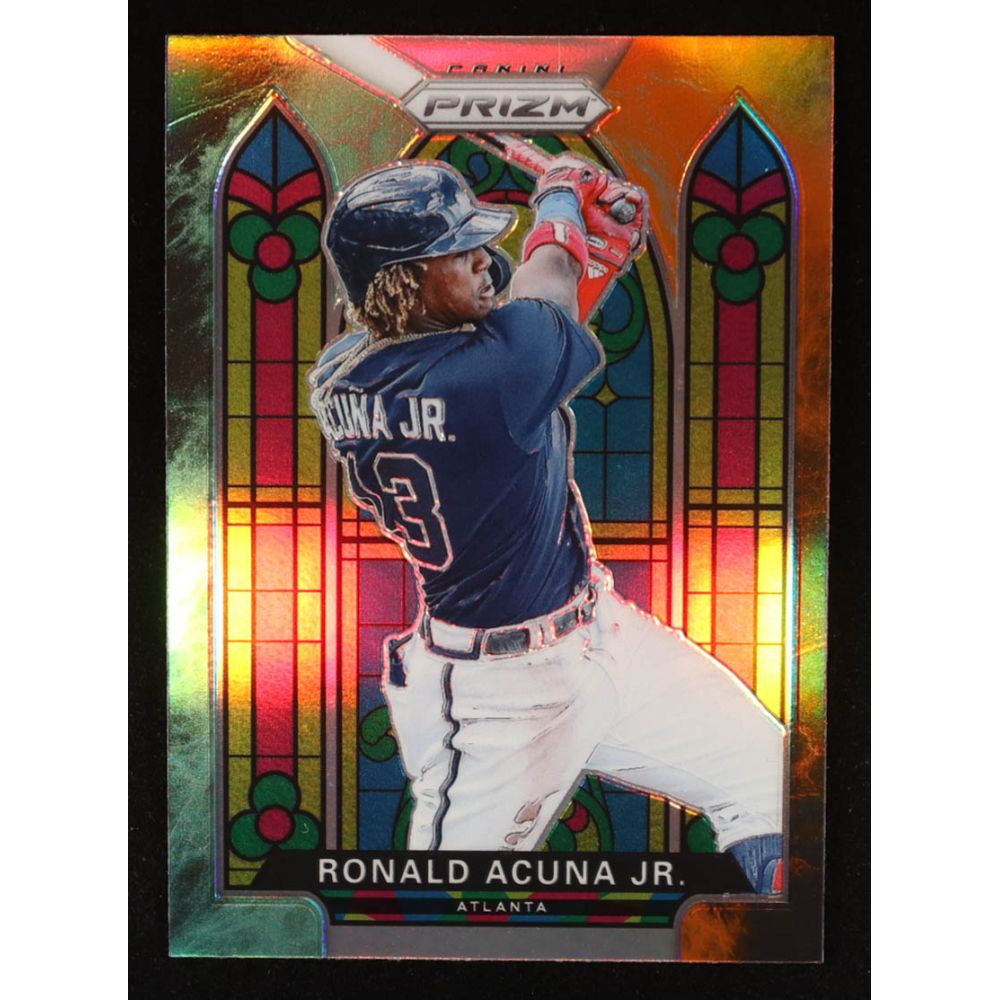 Ronald Acuna Jr. 2021 Panini Prizm Stained Glass Prizms Cosmic Haze #4 at PristineAuction.com