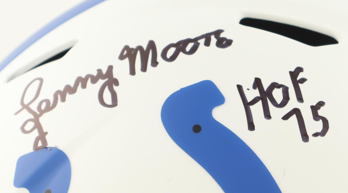 Lenny Moore Signed Colts Full-Size Lunar Eclipse Alternate Speed Helmet Inscribed "HOF 75" (Schwartz) at PristineAuction.com Lenny Moore Signed Colts Full-Size Lunar Eclipse Alternate Speed Helmet Inscribed "HOF 75" (Schwartz) at PristineAuction.com