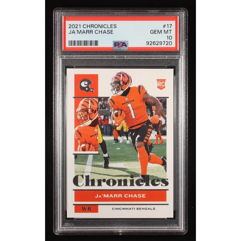 Ja'Marr Chase 2021 Panini Chronicles #17 RC (PSA 10) at PristineAuction.com