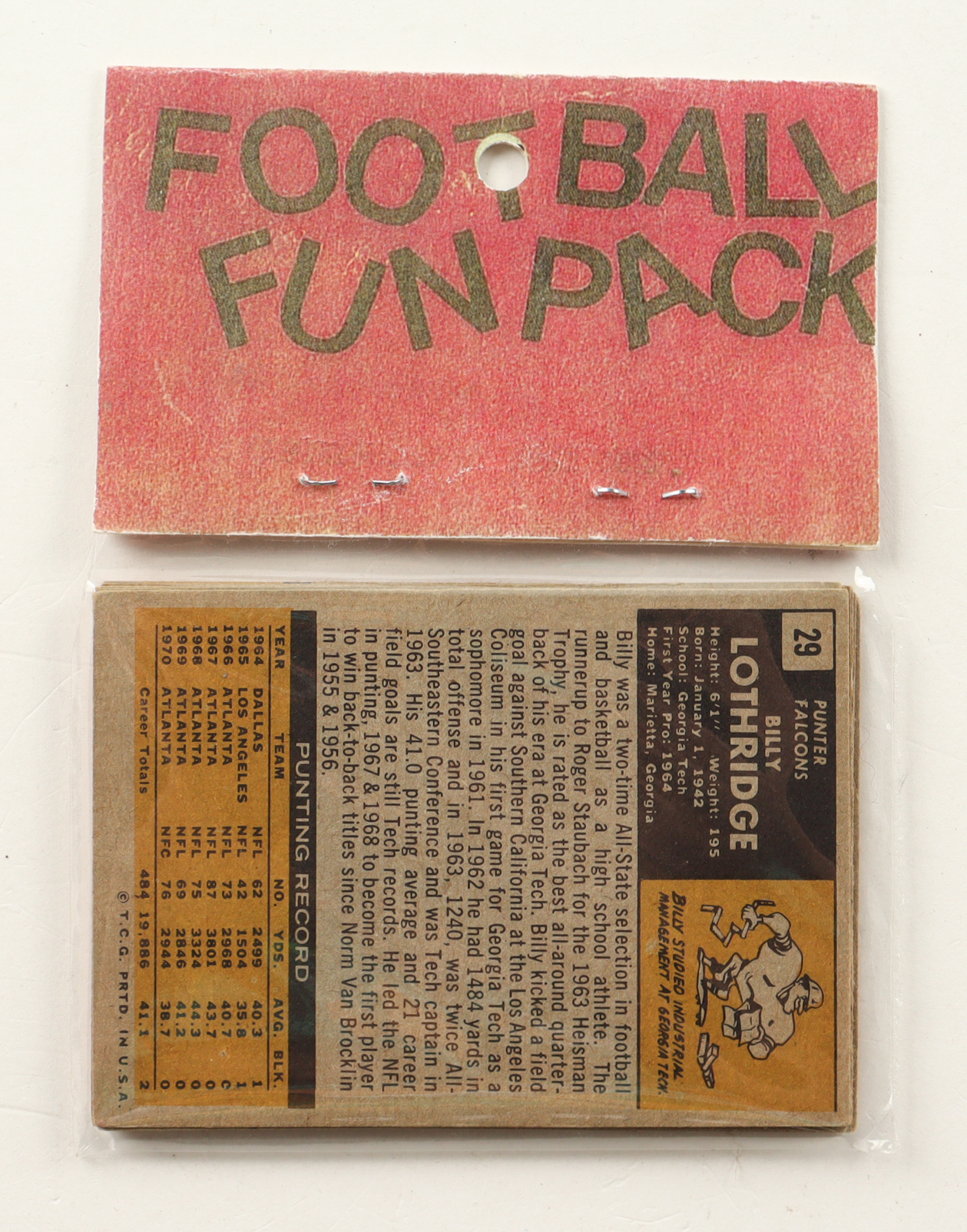 1971 Topps Football Card Fun Pack with (10) Cards at PristineAuction.com 1971 Topps Football Card Fun Pack with (10) Cards at PristineAuction.com