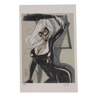 "Black Cat" Spider-Man Villain Series Signed LE 11x17 Lithograph by Tom Hodges (PA) at PristineAuction.com