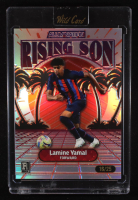 Lamine Yamal 2024 Wild Card Alumination Rising Son Silver Rainbow Foil #ARS-LY8 #16/25 RC at PristineAuction.com