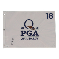 Jordan Spieth Signed 2025 PGA Quail Hollow Golf Pin Flag (JSA) at PristineAuction.com