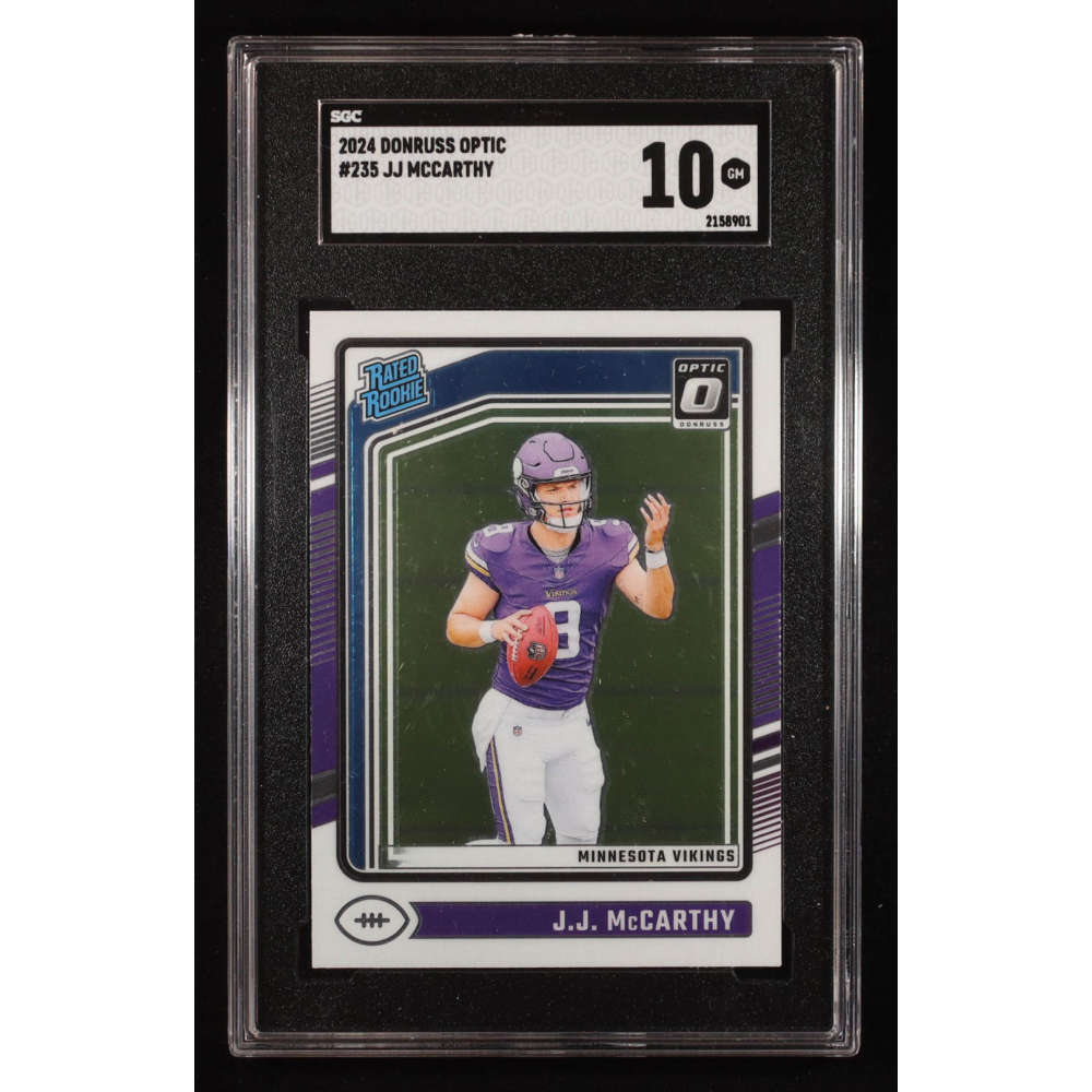 JJ McCarthy 2024 Donruss Optic #235 RR RC (SGC 10) at PristineAuction.com