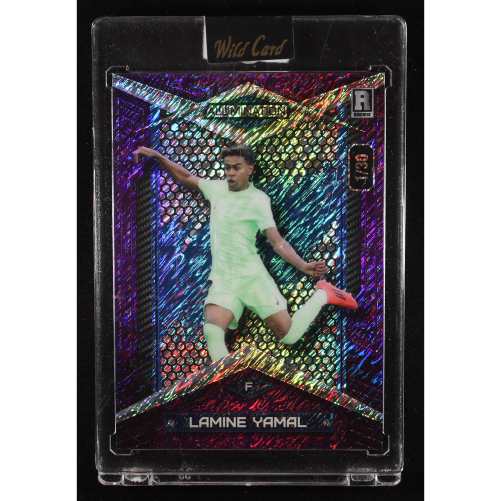 Lamine Yamal 2024 Wild Card Alumination Purple Shimmer #ABC-LY10 #01/30 RC at PristineAuction.com