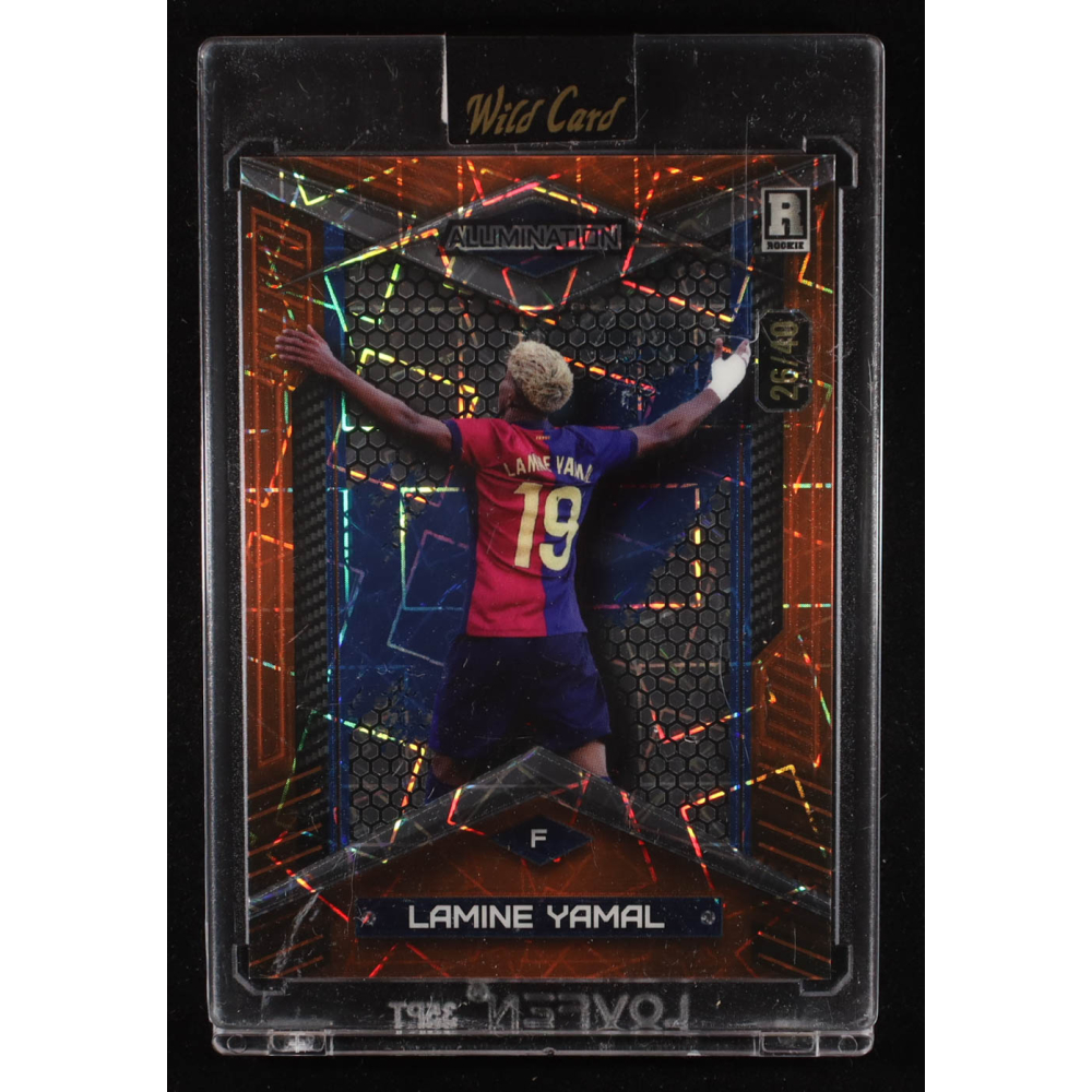 Lamine Yamal 2024 Wild Card Alumination Orange Lazer #ABC-LY7 #26/40 RC at PristineAuction.com