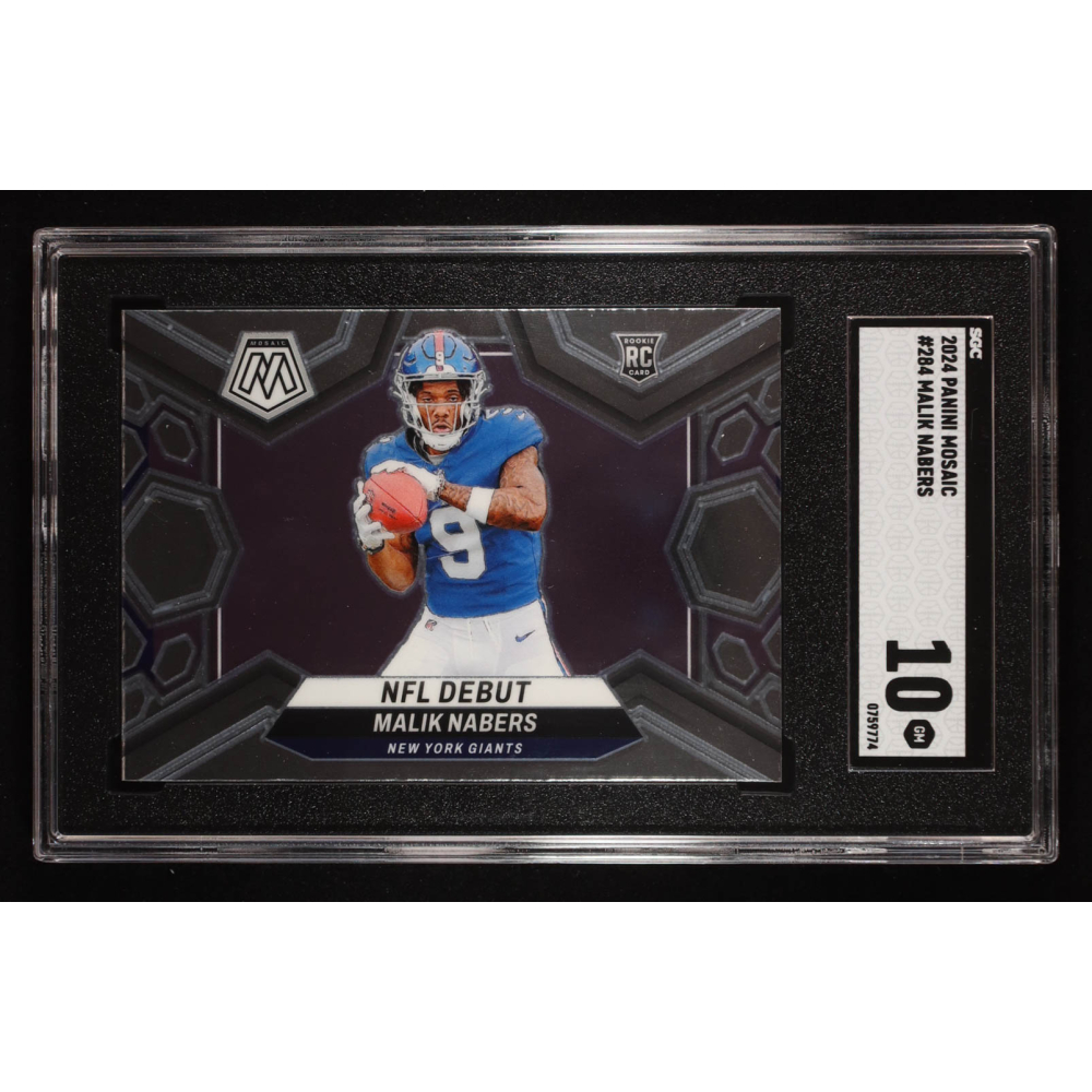 Malik Nabers 2024 Panini Mosaic #284 DEB RC (SGC 10) at PristineAuction.com