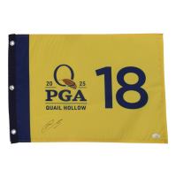 Min Woo Lee Signed 2025 PGA Quail Hollow Golf Pin Flag (JSA) at PristineAuction.com