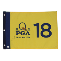 Min Woo Lee Signed 2025 PGA Quail Hollow Golf Pin Flag (JSA) at PristineAuction.com