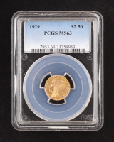 1929 $2.50 Indian Head Quarter Eagle Gold Coin (PCGS MS63) at PristineAuction.com