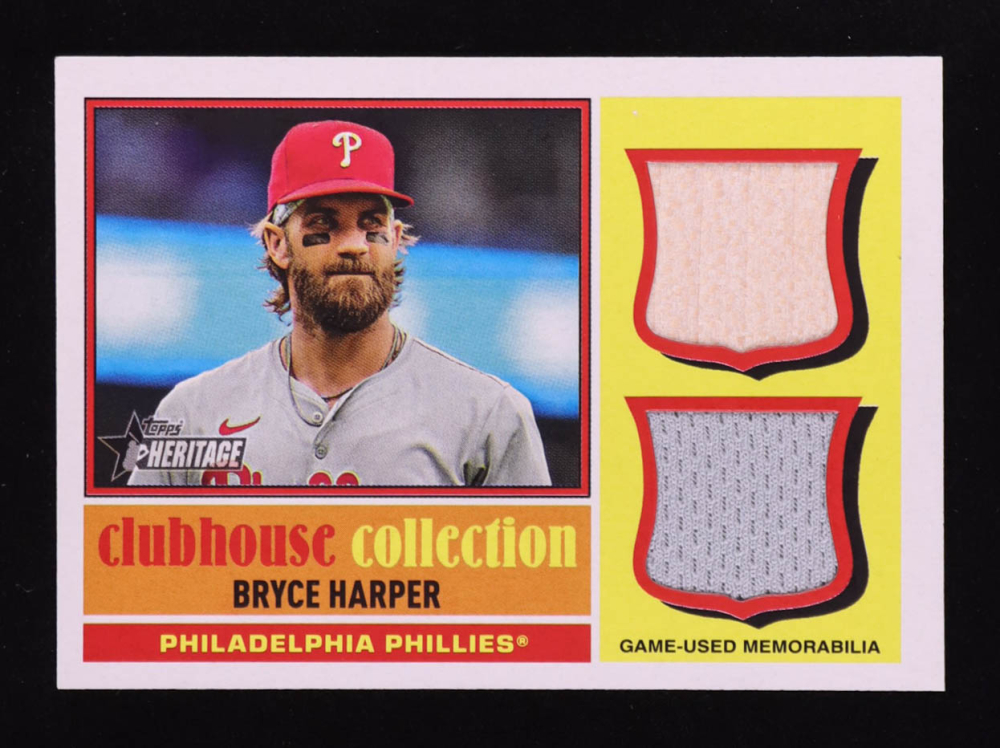 Bryce Harper 2025 Topps Heritage Clubhouse Collection Dual Relics #CCSDRBH