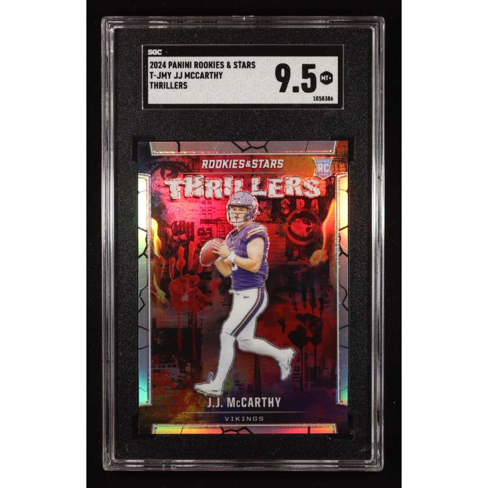 JJ McCarthy 2024 Panini Rookies & Stars Thrillers #T-JMY RC (SGC 9.5) at PristineAuction.com
