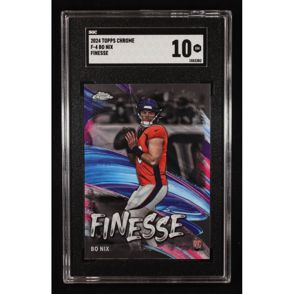 Bo Nix 2024 Topps Chrome Finesse #F4 RC (SGC 10) at PristineAuction.com