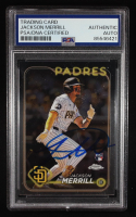 Jackson Merrill Signed 2024 Topps Chrome #207 RC (PSA | Auto Grade PSA Authentic) at PristineAuction.com