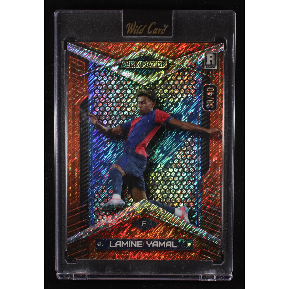 Lamine Yamal 2024 Wild Card Alumination Orange Shimmer #ABC-LY6 #38/40 RC at PristineAuction.com