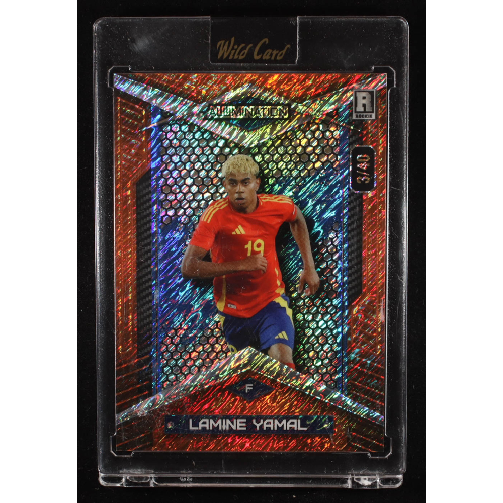 Lamine Yamal 2024 Wild Card Alumination Orange Shimmer #ABC-LY5 #03/40 RC at PristineAuction.com