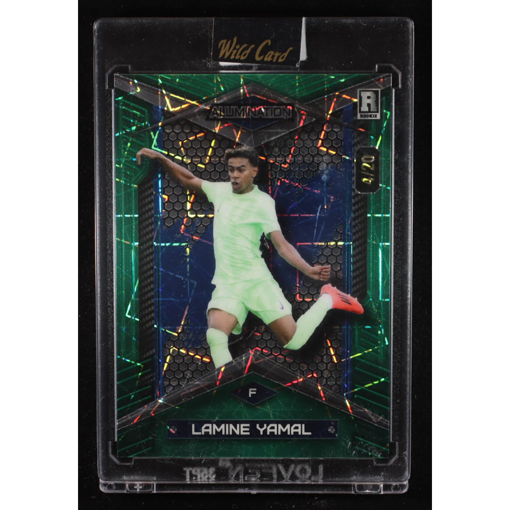 Lamine Yamal 2024 Wild Card Alumination Green Lazer #ABC-LY10 #04/20 RC at PristineAuction.com