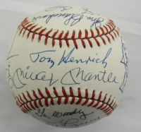 Yankees Hall of Famers and Greats OAL Baseball SignedBy (22) with Mickey Mantle, Whitey Ford, Yogi Berra, Don Larsen (JSA) at PristineAuction.com