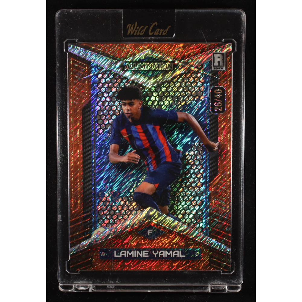 Lamine Yamal 2024 Wild Card Alumination Orange Shimmer #ABC-LY8 #26/40 RC at PristineAuction.com