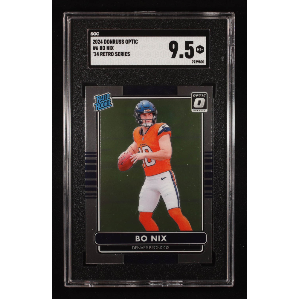 Bo Nix 2024 Donruss Optic '14 Retro Series #6 RC (SGC 9.5) at PristineAuction.com