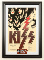 1976 "Kiss" Kitchener Memorial Auditorium Concert Custom Framed Poster with Kiss Patch at PristineAuction.com