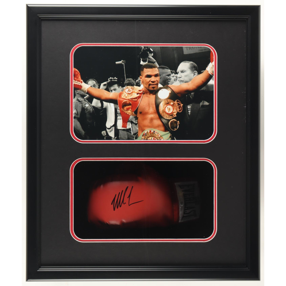 Mike Tyson Signed Custom Framed Shadowbox Everlast Boxing Glove Display (JSA & Tyson) at PristineAuction.com
