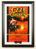 1986 "Ozzy Osbourne & Metallica" Fort Worth Concert Custom Framed Poster with Ozzy Patch at PristineAuction.com