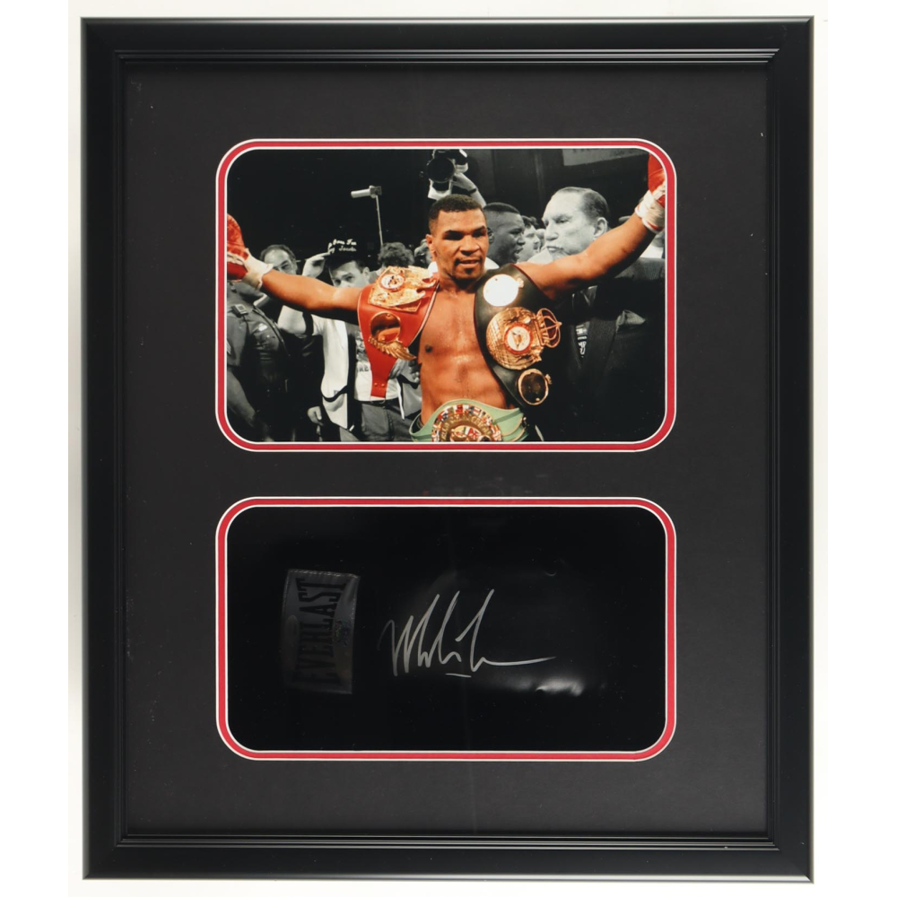 Mike Tyson Signed Custom Framed Shadowbox Everlast Boxing Glove Display (JSA & Tyson) at PristineAuction.com