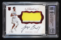 Lonzo Ball 2017-18 Panini Flawless Rookie Patch Auto Ruby RC Jersey #17/20 RC (Arena Club 10 | Autograph Grade 9) at PristineAuction.com