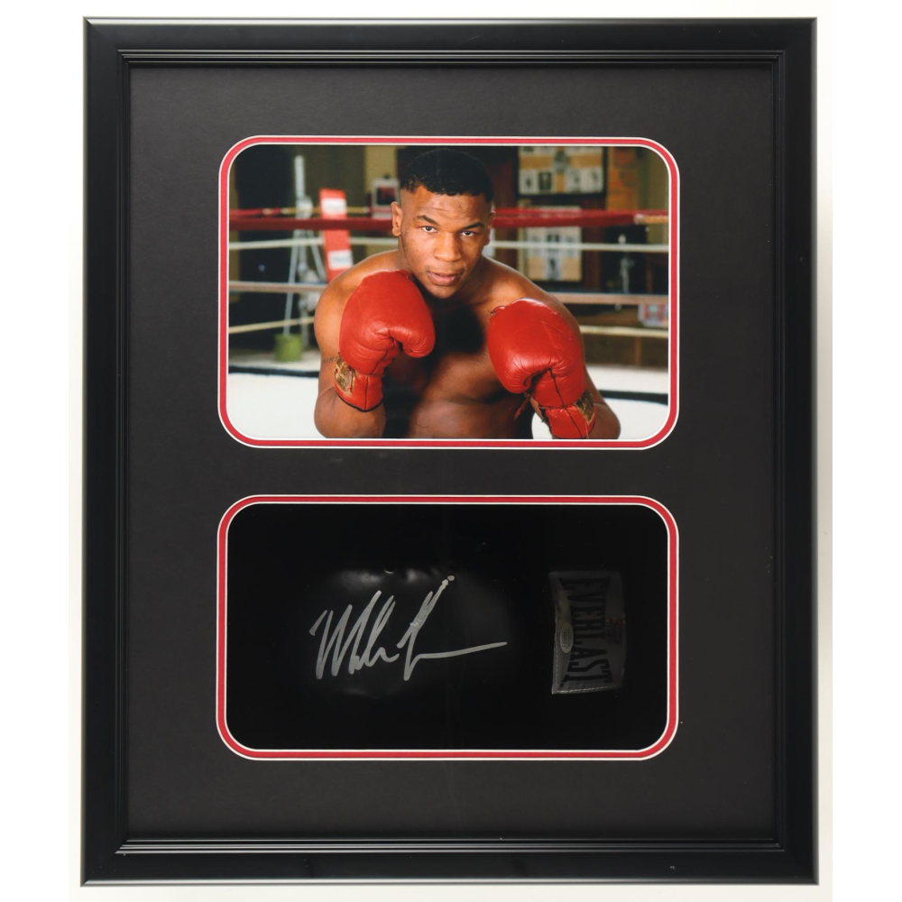 Mike Tyson Signed Custom Framed Shadowbox Everlast Boxing Glove Display (JSA & Tyson) at PristineAuction.com
