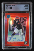Ja'Marr Chase 2021 Donruss Optic Rated Rookies RPS Autographs Red #207 #30/35 RC (Arena Club 10 | Autograph Grade 10) at PristineAuction.com