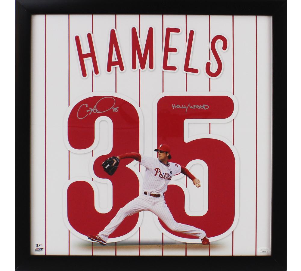 Cole Hamels Signed Phillies Custom Framed Photo Inscribed "05 WS MVP" (JSA) at PristineAuction.com Cole Hamels Signed Phillies Custom Framed Photo Inscribed "05 WS MVP" (JSA) at PristineAuction.com