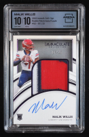 Malik Willis 2022 Immaculate Collection Collegiate #52 JSY AU #07/15 RC (Arena Club 10 | Autograph Grade 10) at PristineAuction.com