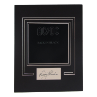 Brian Johnson Signed "Back In Black" Custom Matted Cut Display (AutographCOA) at PristineAuction.com