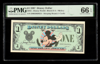 1987 Disney World $1 Disney Dollar Note Mickey / Sleeping Beauty's Castle (PMG Gem Uncirculated 66 EPQ) at PristineAuction.com