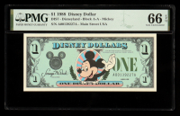 1988 Disneyland $1 Disney Dollar Note Mickey / Main Street USA (PMG Gem Uncirculated 66 EPQ) at PristineAuction.com