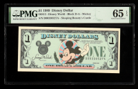 1989 Disney World $1 Disney Dollar Note Mickey / Sleeping Beauty's Castle (PMG Gem Uncirculated 65 EPQ) at PristineAuction.com