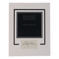 Brian Johnson Signed "Back In Black" Custom Matted Cut Display (AutographCOA) at PristineAuction.com