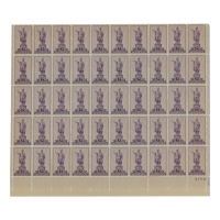 U.S. Postage 3¢ "Hawaii Territory" Stamp Issued October 18th 1937 Full Original Uncut Sheet Of (50) Stamps at PristineAuction.com