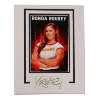 Ronda Rousey Signed Custom Matted Cut Display (AutographCOA) at PristineAuction.com
