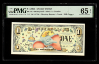 2005 Disneyland $1 Disney Dollar Note Dumbo / Sleeping Beauty's Castle / 50th Anniversary (PMG Gem Uncirculated 65 EPQ) at PristineAuction.com