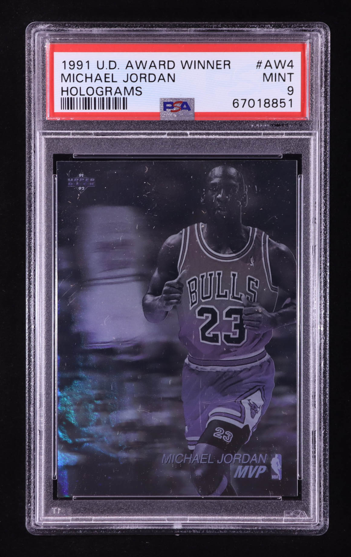 Michael Jordan 1991-92 Upper Deck Award Winner Holograms #AW4 / MVP (PSA 9) at PristineAuction.com Michael Jordan 1991-92 Upper Deck Award Winner Holograms #AW4 / MVP (PSA 9) at PristineAuction.com