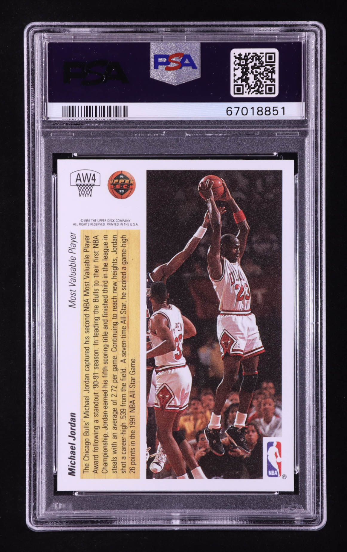 Michael Jordan 1991-92 Upper Deck Award Winner Holograms #AW4 / MVP (PSA 9) at PristineAuction.com Michael Jordan 1991-92 Upper Deck Award Winner Holograms #AW4 / MVP (PSA 9) at PristineAuction.com