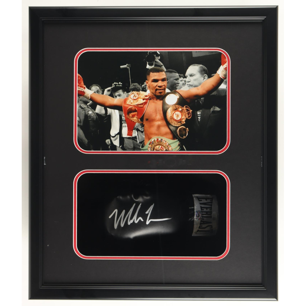 Mike Tyson Signed Custom Framed Shadowbox Everlast Boxing Glove Display (JSA & Tyson) at PristineAuction.com