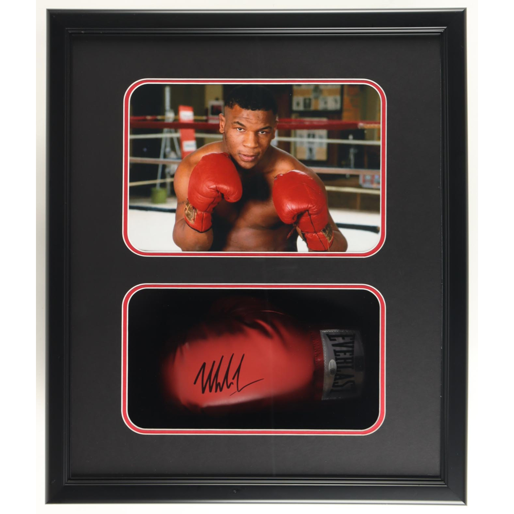 Mike Tyson Signed Custom Framed Shadowbox Everlast Boxing Glove Display (JSA & Tyson) at PristineAuction.com