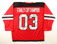 "Stanley Cup Champions" Jersey Signed by (17) with Turner Stevenson, Martin Brodeur, Ken Daneyko, Jamie Langenbrunner (JSA) at PristineAuction.com