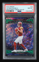 Jayden Daniels 2024 Panini Prizm Fireworks Prizms Green Wave #24 RC (PSA 8) at PristineAuction.com