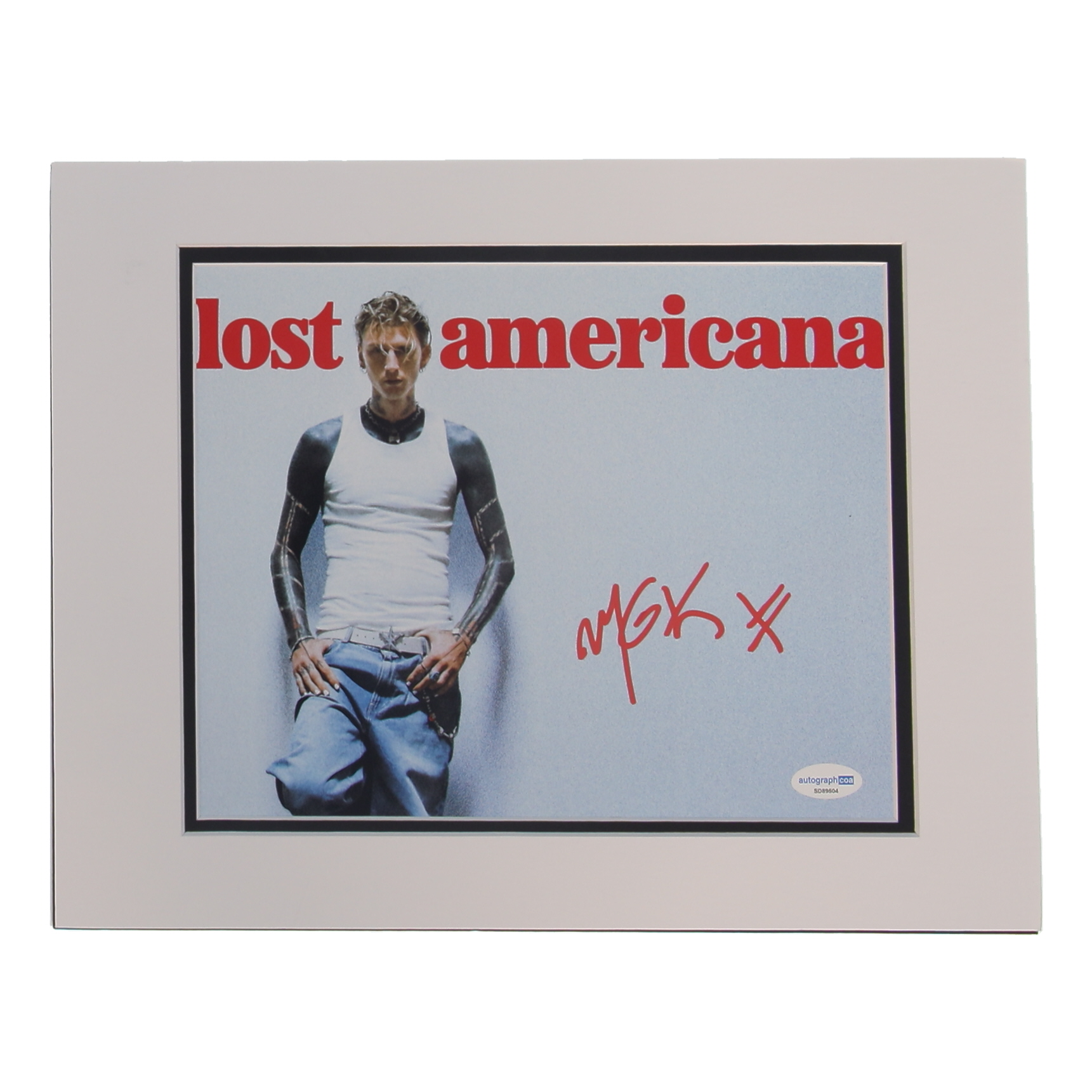 Machine Gun Kelly Signed "Lost Americana" Custom Matted Photo Display (AutographCOA) at PristineAuction.com Machine Gun Kelly Signed "Lost Americana" Custom Matted Photo Display (AutographCOA) at PristineAuction.com