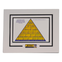 John Wooden Signed UCLA Bruins Custom Matted Cut Display (ACOA) at PristineAuction.com